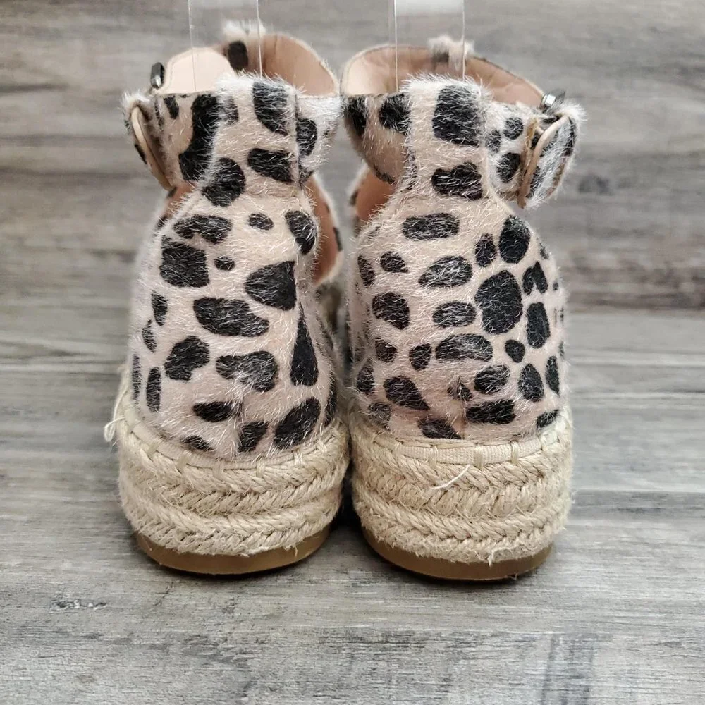 ❤️ 283 BellaMarie Moira Animal Print Brown Leopard Ankle-Strap Espadrille Sandal